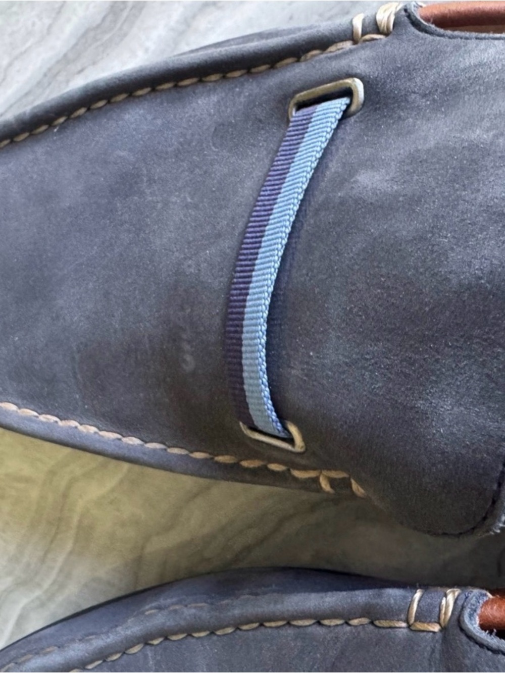 Like New! Johnston & Murphy Blue Gray Suede Loafers Size 11.5M - Picture 10 of 11